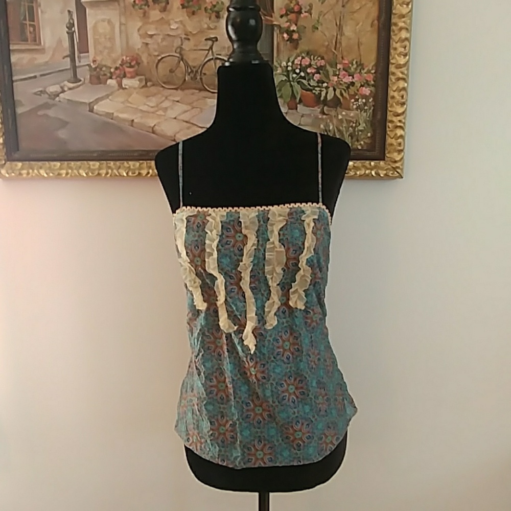Vintage 90's boho ruffled tank top - Picture 3 of 8
